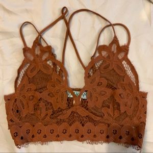 Francesca's Lace Bralette Brown Size M